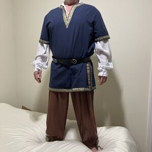 Medieval Renaissance Knight Costume SCA Men Outfit Cosplay Halloween LARP XL 2XL